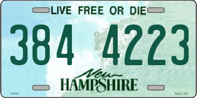 NH license plate 3844223