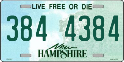 NH license plate 3844384