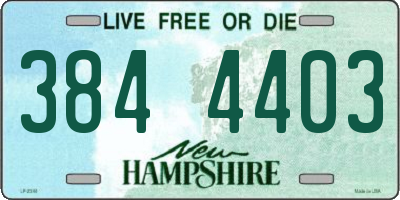 NH license plate 3844403