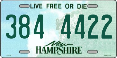 NH license plate 3844422