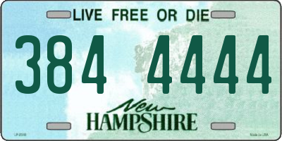 NH license plate 3844444