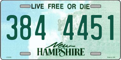 NH license plate 3844451