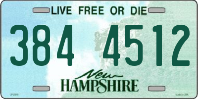 NH license plate 3844512