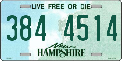 NH license plate 3844514