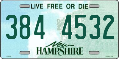 NH license plate 3844532