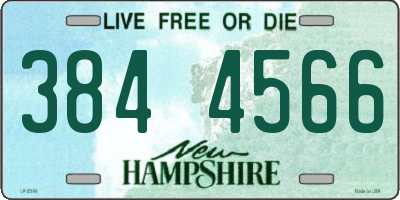 NH license plate 3844566
