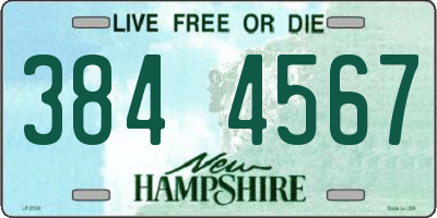 NH license plate 3844567