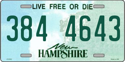 NH license plate 3844643