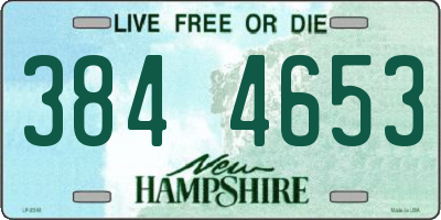 NH license plate 3844653
