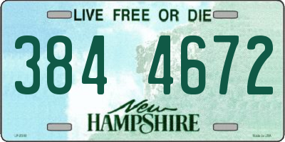 NH license plate 3844672