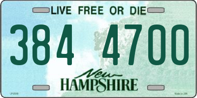 NH license plate 3844700