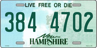 NH license plate 3844702