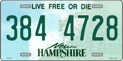 NH license plate 3844728