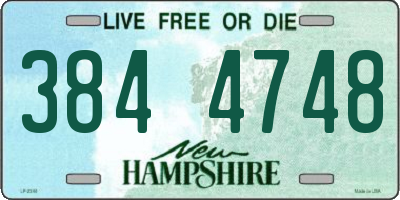 NH license plate 3844748
