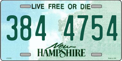 NH license plate 3844754