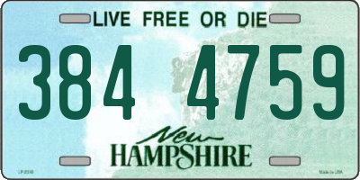 NH license plate 3844759