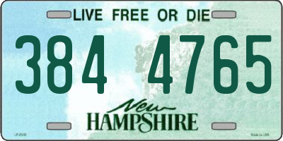 NH license plate 3844765