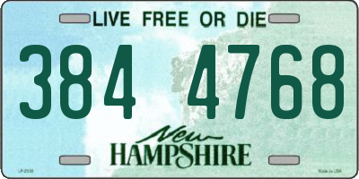 NH license plate 3844768