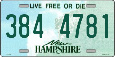 NH license plate 3844781