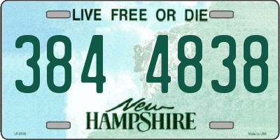 NH license plate 3844838