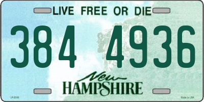 NH license plate 3844936