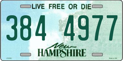 NH license plate 3844977