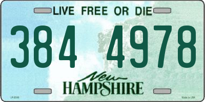 NH license plate 3844978