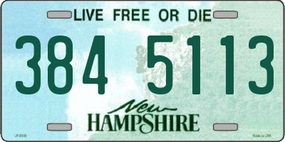 NH license plate 3845113