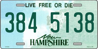 NH license plate 3845138
