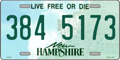 NH license plate 3845173