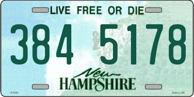 NH license plate 3845178