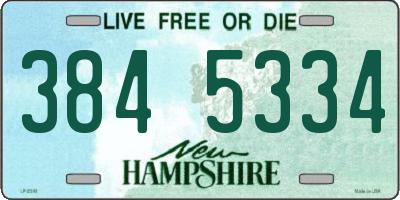 NH license plate 3845334