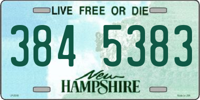 NH license plate 3845383