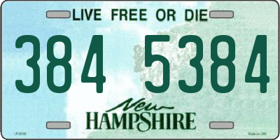 NH license plate 3845384