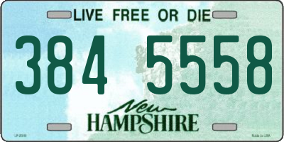 NH license plate 3845558