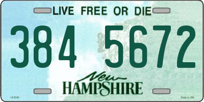 NH license plate 3845672