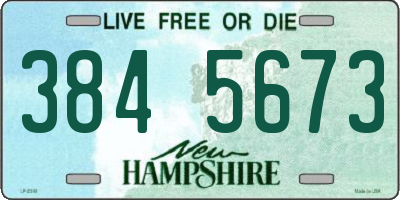 NH license plate 3845673