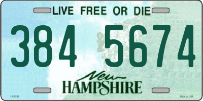 NH license plate 3845674