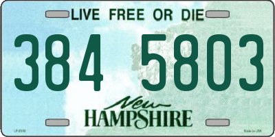 NH license plate 3845803