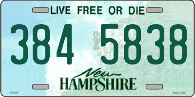 NH license plate 3845838