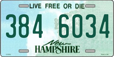 NH license plate 3846034