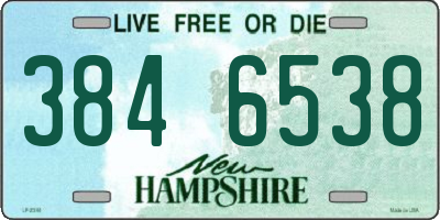 NH license plate 3846538