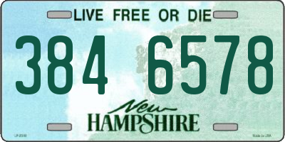 NH license plate 3846578