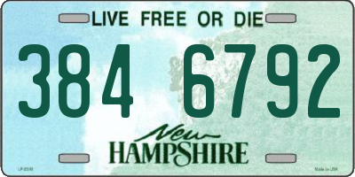 NH license plate 3846792