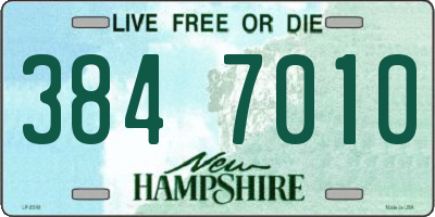 NH license plate 3847010