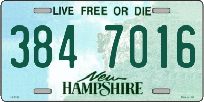NH license plate 3847016