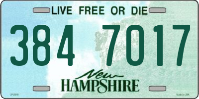NH license plate 3847017