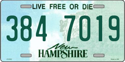 NH license plate 3847019