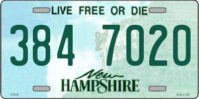 NH license plate 3847020