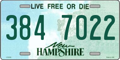 NH license plate 3847022